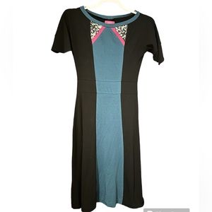 Kelly Lane Art Deco Colorblock Dress XS